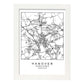 Lámina mapa de la ciudad Hanover estilo nordico en blanco y negro.-Artwork-Nacnic-A3-Marco Blanco-Nacnic Estudio SL
