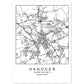 Lámina mapa de la ciudad Hanover estilo nordico en blanco y negro.-Artwork-Nacnic-A4-Sin marco-Nacnic Estudio SL