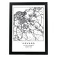 Lámina mapa de la ciudad Havana estilo nordico en blanco y negro.-Artwork-Nacnic-A3-Marco Negro-Nacnic Estudio SL