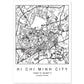 Lámina mapa de la ciudad Hi chi minh estilo nordico en blanco y negro.-Artwork-Nacnic-A4-Sin marco-Nacnic Estudio SL