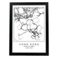 Lámina mapa de la ciudad Hong kong estilo nordico en blanco y negro.-Artwork-Nacnic-A3-Marco Negro-Nacnic Estudio SL
