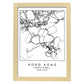 Lámina mapa de la ciudad Hong kong estilo nordico en blanco y negro.-Artwork-Nacnic-A4-Marco Madera clara-Nacnic Estudio SL