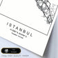 Lámina mapa de la ciudad Istanbul estilo nordico en blanco y negro.-Artwork-Nacnic-Nacnic Estudio SL