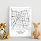 Lámina mapa de la ciudad Jakarta estilo nordico en blanco y negro.-Artwork-Nacnic-Nacnic Estudio SL
