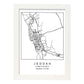 Lámina mapa de la ciudad Jeddah estilo nordico en blanco y negro.-Artwork-Nacnic-A3-Marco Blanco-Nacnic Estudio SL