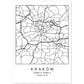Lámina mapa de la ciudad Kaków estilo nordico en blanco y negro.-Artwork-Nacnic-A4-Sin marco-Nacnic Estudio SL