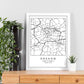 Lámina mapa de la ciudad Kaków estilo nordico en blanco y negro.-Artwork-Nacnic-Nacnic Estudio SL