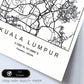 Lámina mapa de la ciudad Kuala lumpur estilo nordico en blanco y negro.-Artwork-Nacnic-Nacnic Estudio SL