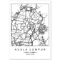 Lámina mapa de la ciudad Kuala lumpur estilo nordico en blanco y negro.-Artwork-Nacnic-A4-Sin marco-Nacnic Estudio SL