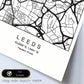 Lámina mapa de la ciudad Leeds estilo nordico en blanco y negro.-Artwork-Nacnic-Nacnic Estudio SL