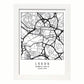 Lámina mapa de la ciudad Leeds estilo nordico en blanco y negro.-Artwork-Nacnic-A3-Marco Blanco-Nacnic Estudio SL