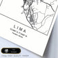 Lámina mapa de la ciudad Lima estilo nordico en blanco y negro.-Artwork-Nacnic-Nacnic Estudio SL