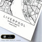 Lámina mapa de la ciudad Liverpool estilo nordico en blanco y negro.-Artwork-Nacnic-Nacnic Estudio SL