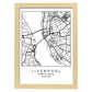Lámina mapa de la ciudad Liverpool estilo nordico en blanco y negro.-Artwork-Nacnic-A3-Marco Madera clara-Nacnic Estudio SL
