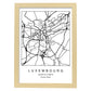 Lámina mapa de la ciudad Luxembourg estilo nordico en blanco y negro.-Artwork-Nacnic-A4-Marco Madera clara-Nacnic Estudio SL