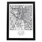 Lámina mapa de la ciudad Lyon estilo nordico en blanco y negro.-Artwork-Nacnic-A3-Marco Negro-Nacnic Estudio SL