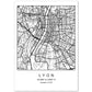 Lámina mapa de la ciudad Lyon estilo nordico en blanco y negro.-Artwork-Nacnic-A4-Sin marco-Nacnic Estudio SL