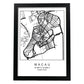 Lámina mapa de la ciudad Macau estilo nordico en blanco y negro.-Artwork-Nacnic-A3-Marco Negro-Nacnic Estudio SL