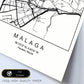 Lámina mapa de la ciudad Malaga estilo nordico en blanco y negro.-Artwork-Nacnic-Nacnic Estudio SL