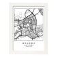 Lámina mapa de la ciudad Manama estilo nordico en blanco y negro.-Artwork-Nacnic-A3-Marco Blanco-Nacnic Estudio SL