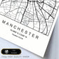 Lámina mapa de la ciudad Manchester estilo nordico en blanco y negro.-Artwork-Nacnic-Nacnic Estudio SL