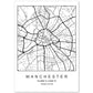 Lámina mapa de la ciudad Manchester estilo nordico en blanco y negro.-Artwork-Nacnic-A4-Sin marco-Nacnic Estudio SL