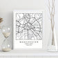 Lámina mapa de la ciudad Manchester estilo nordico en blanco y negro.-Artwork-Nacnic-Nacnic Estudio SL