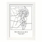Lámina mapa de la ciudad Maracaibo (2) estilo nordico en blanco y negro.-Artwork-Nacnic-A3-Marco Blanco-Nacnic Estudio SL