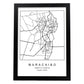 Lámina mapa de la ciudad Maracaibo estilo nordico en blanco y negro.-Artwork-Nacnic-A4-Marco Negro-Nacnic Estudio SL