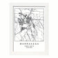 Lámina mapa de la ciudad Marrakesh estilo nordico en blanco y negro.-Artwork-Nacnic-A4-Marco Blanco-Nacnic Estudio SL