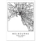 Lámina mapa de la ciudad Melbourne estilo nordico en blanco y negro.-Artwork-Nacnic-A4-Sin marco-Nacnic Estudio SL
