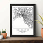 Lámina mapa de la ciudad Melbourne estilo nordico en blanco y negro.-Artwork-Nacnic-Nacnic Estudio SL
