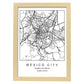 Lámina mapa de la ciudad Mexico city estilo nordico en blanco y negro.-Artwork-Nacnic-A3-Marco Madera clara-Nacnic Estudio SL