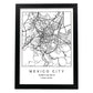 Lámina mapa de la ciudad Mexico city estilo nordico en blanco y negro.-Artwork-Nacnic-A3-Marco Negro-Nacnic Estudio SL