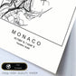 Lámina mapa de la ciudad Monaco estilo nordico en blanco y negro.-Artwork-Nacnic-Nacnic Estudio SL