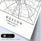 Lámina mapa de la ciudad Moscow estilo nordico en blanco y negro.-Artwork-Nacnic-Nacnic Estudio SL