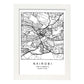 Lámina mapa de la ciudad Nairobi estilo nordico en blanco y negro.-Artwork-Nacnic-A3-Marco Blanco-Nacnic Estudio SL