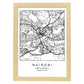 Lámina mapa de la ciudad Nairobi estilo nordico en blanco y negro.-Artwork-Nacnic-A3-Marco Madera clara-Nacnic Estudio SL