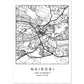 Lámina mapa de la ciudad Nairobi estilo nordico en blanco y negro.-Artwork-Nacnic-A4-Sin marco-Nacnic Estudio SL