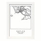 Lámina mapa de la ciudad Naples estilo nordico en blanco y negro.-Artwork-Nacnic-A3-Marco Blanco-Nacnic Estudio SL