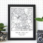 Lámina mapa de la ciudad New delhi estilo nordico en blanco y negro.-Artwork-Nacnic-Nacnic Estudio SL