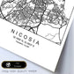 Lámina mapa de la ciudad Nicosia estilo nordico en blanco y negro.-Artwork-Nacnic-Nacnic Estudio SL