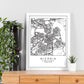 Lámina mapa de la ciudad Nicosia estilo nordico en blanco y negro.-Artwork-Nacnic-Nacnic Estudio SL