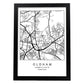 Lámina mapa de la ciudad Oldham estilo nordico en blanco y negro.-Artwork-Nacnic-A3-Marco Negro-Nacnic Estudio SL