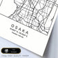 Lámina mapa de la ciudad Osaka (3) estilo nordico en blanco y negro.-Artwork-Nacnic-Nacnic Estudio SL