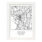 Lámina mapa de la ciudad Osaka estilo nordico en blanco y negro.-Artwork-Nacnic-A3-Marco Blanco-Nacnic Estudio SL
