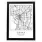 Lámina mapa de la ciudad Osaka estilo nordico en blanco y negro.-Artwork-Nacnic-A3-Marco Negro-Nacnic Estudio SL