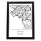 Lámina mapa de la ciudad Oslo estilo nordico en blanco y negro.-Artwork-Nacnic-A4-Marco Negro-Nacnic Estudio SL