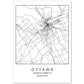 Lámina mapa de la ciudad Ottawa estilo nordico en blanco y negro.-Artwork-Nacnic-A4-Sin marco-Nacnic Estudio SL