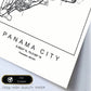 Lámina mapa de la ciudad Panama city estilo nordico en blanco y negro.-Artwork-Nacnic-Nacnic Estudio SL